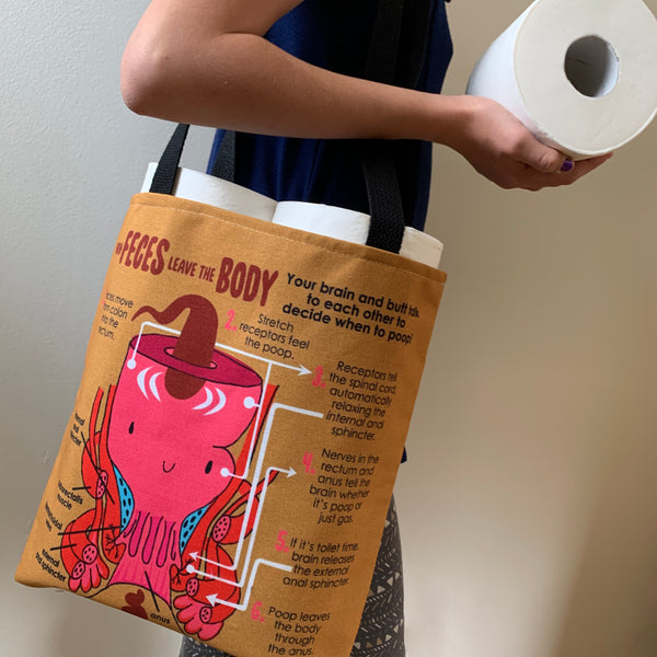 poop tote bag funny cute colorectal