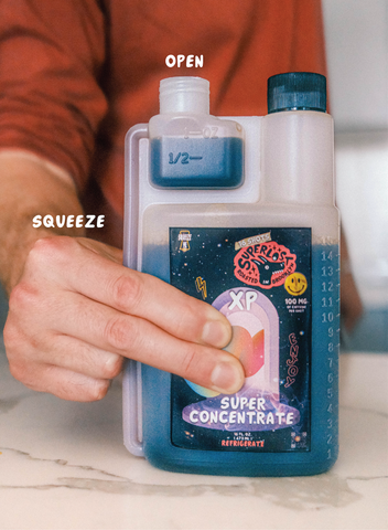 Squeeze-to-Measure bottle