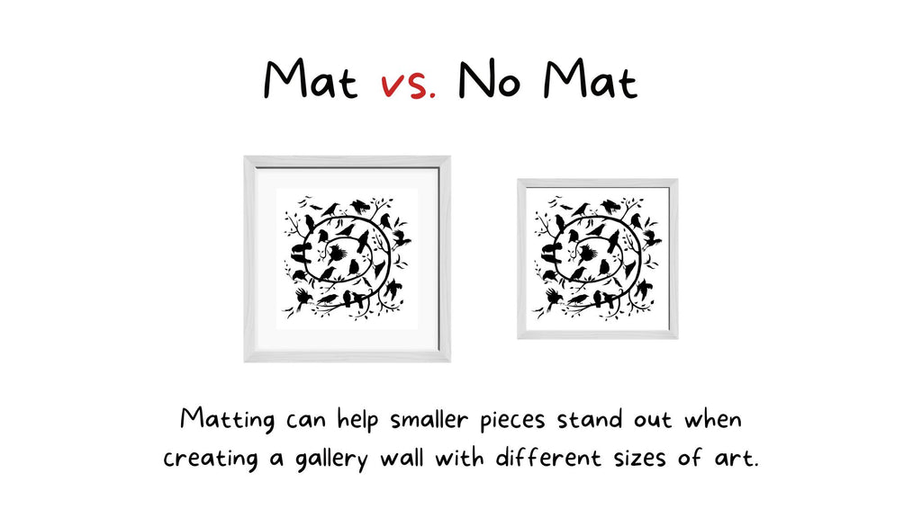 decide about matting when creating gallery wall at home