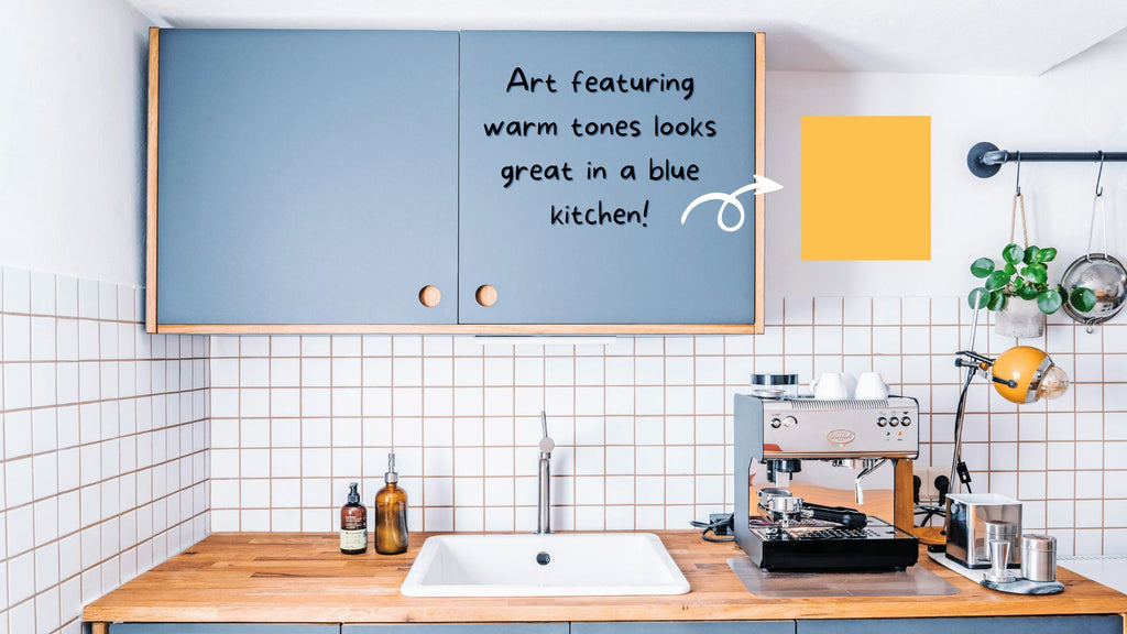 What Kind of Artwork Would Look Good in a Blue Kitchen?