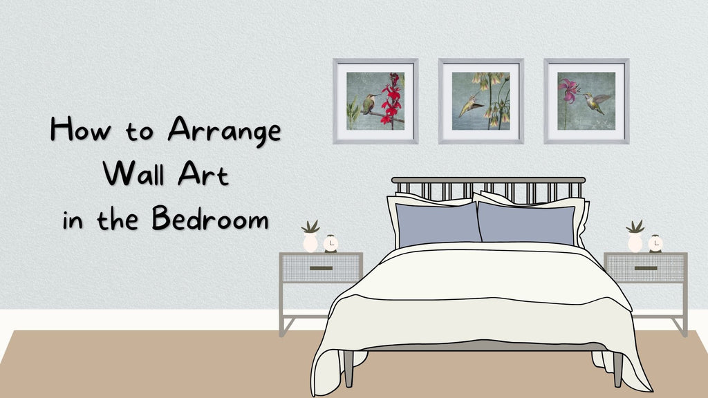 how to arrange wall art in the bedroom