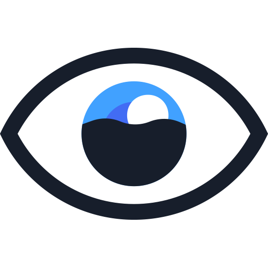 Colored SVG depicting film over an eye's vision a sympton of dry eye disease