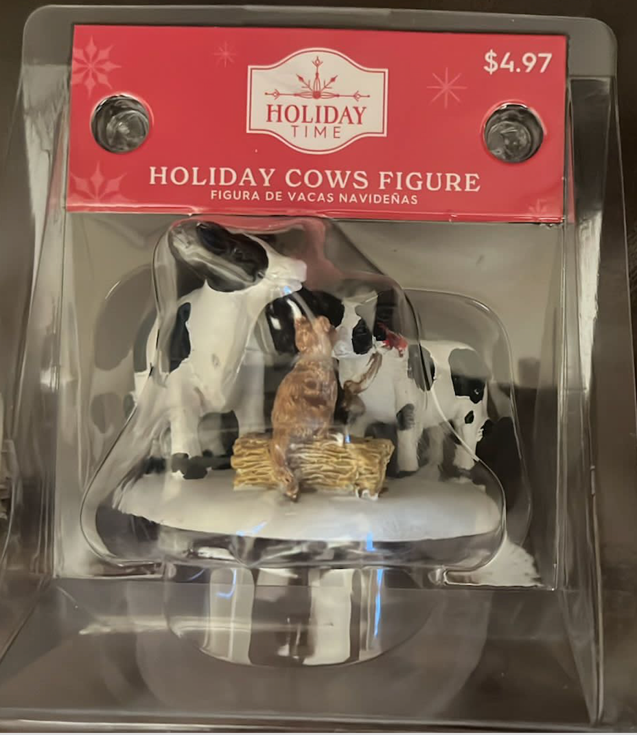 Holiday Time Holiday Cows Figure Christmas Figurine New With Box