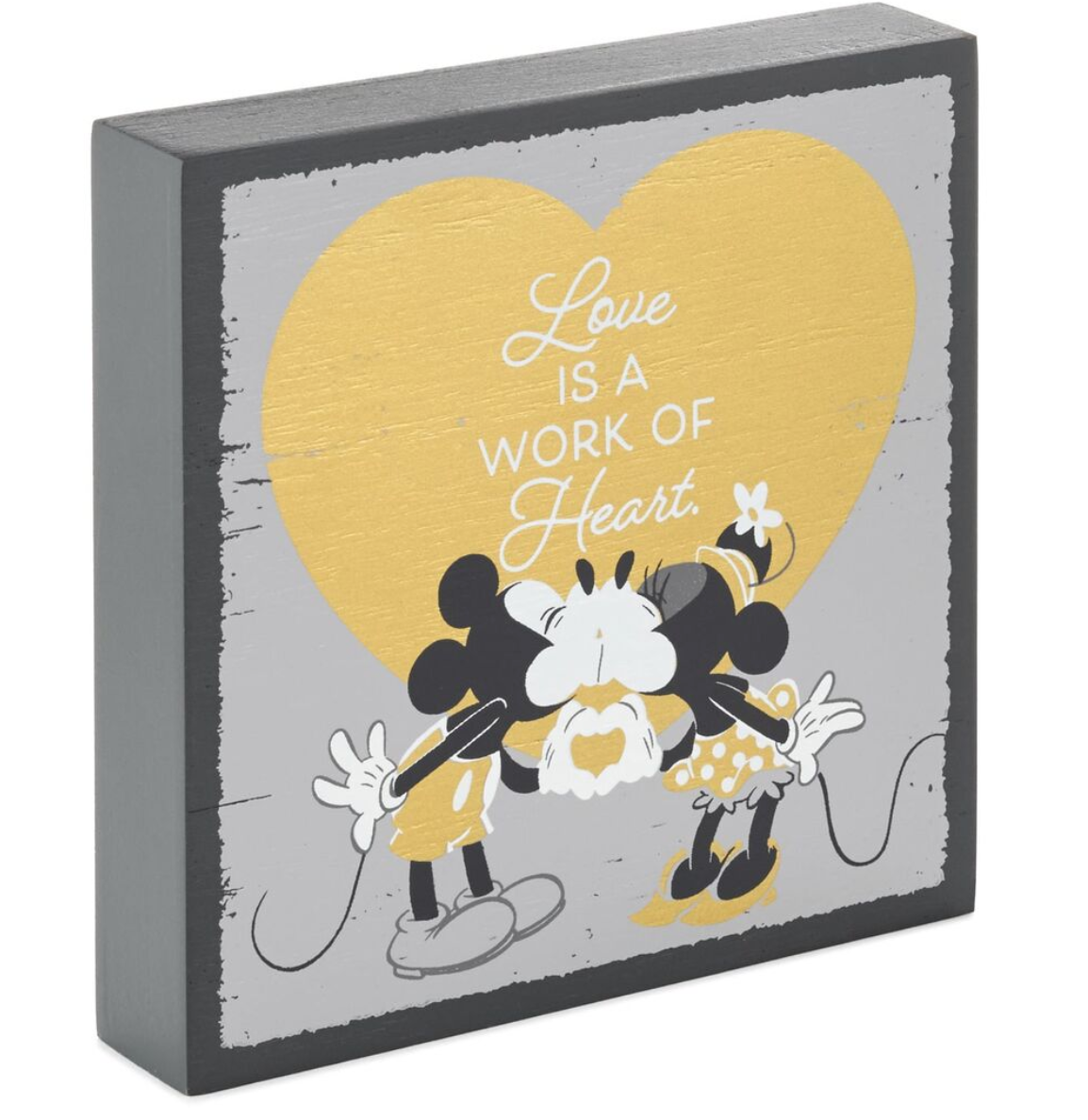 Hallmark Valentine Disney Mickey And Minnie Work Of Heart Wood Quote S I Love Characters