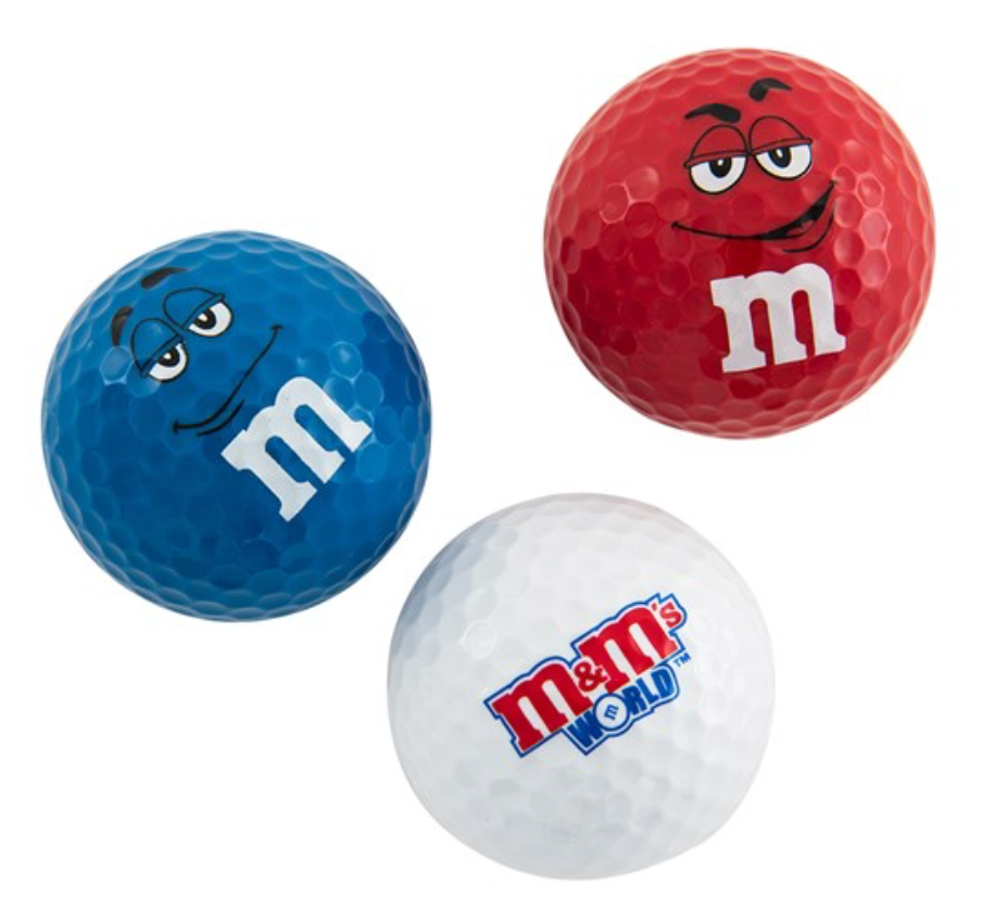 M&M's World Golf Ball Set of 3 Red, White, Blue New – I Love Characters