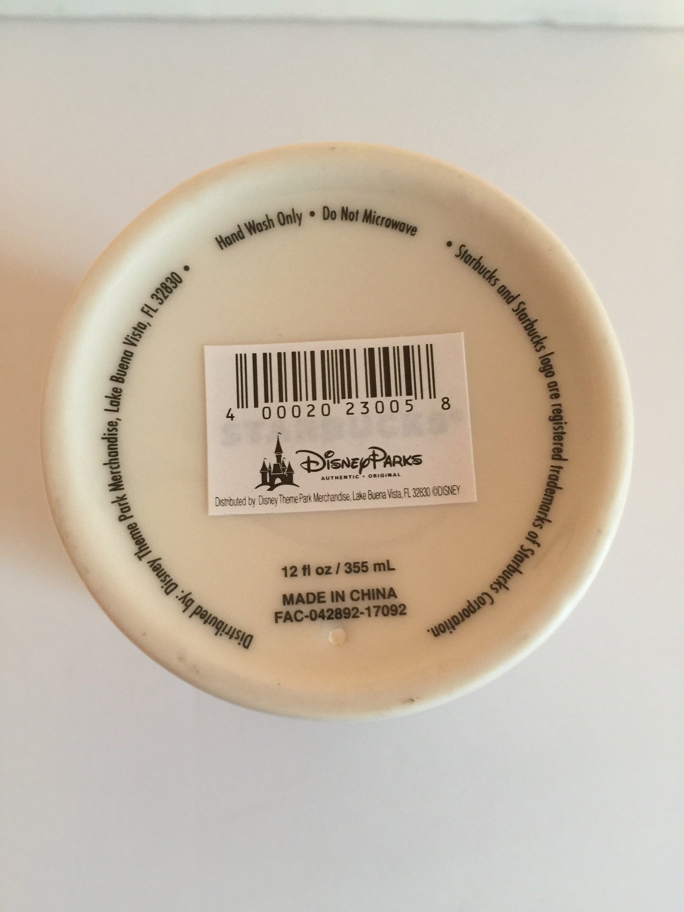 Disney Parks Starbucks Mickey Epcot Ceramic Coffee Tumbler Travel Mug ...