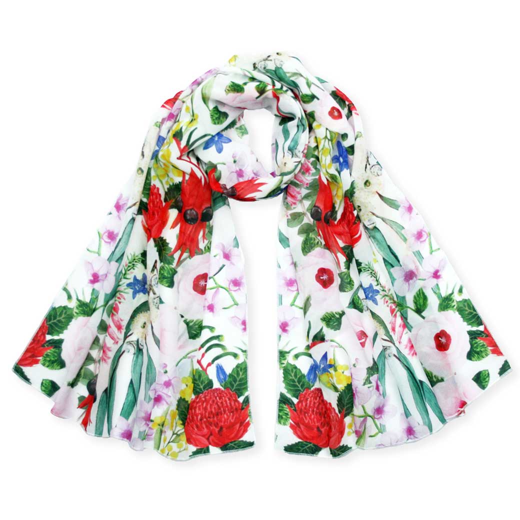 Australian Gifts for Women Rosella Organic Cotton Scarf - Bits of Australia