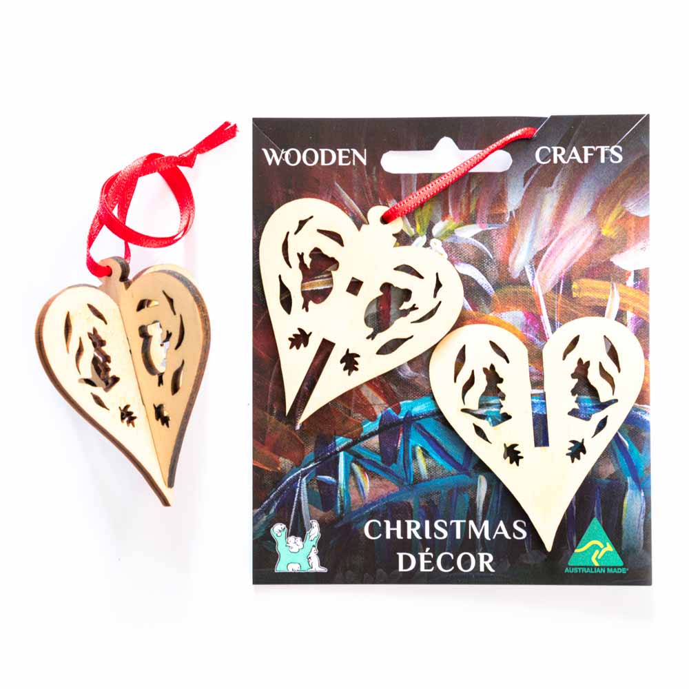 Download Australian Heart 3d Wooden Christmas Ornament Decorations Online Bits Of Australia PSD Mockup Templates