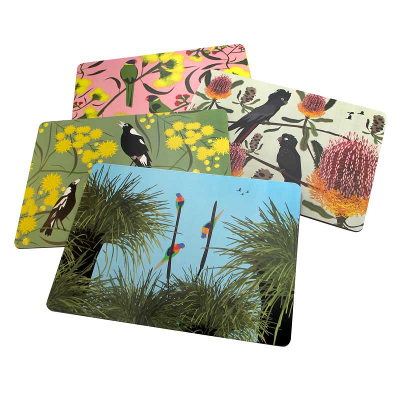 Australian Souvenir Placemats With Native Birds By Mokoh Design