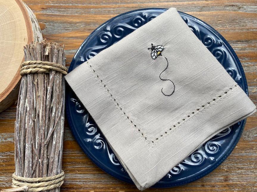 J. Catma Hand-Stitched Linen Cocktail Napkins - Set of 4