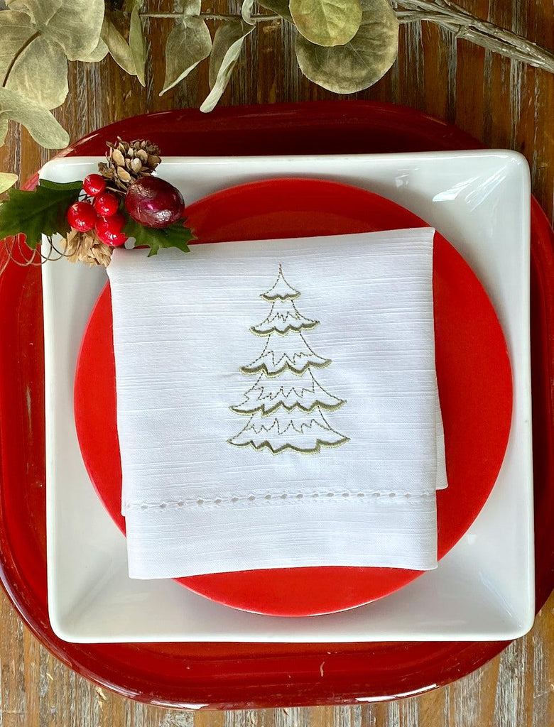 Kadut Christmas Cloth Dinner Napkins, Holiday Snowman Design (17x17 inch) Heavy Duty Fabric, Christmas Tree Jacquard Cloth Dinner Napkins for