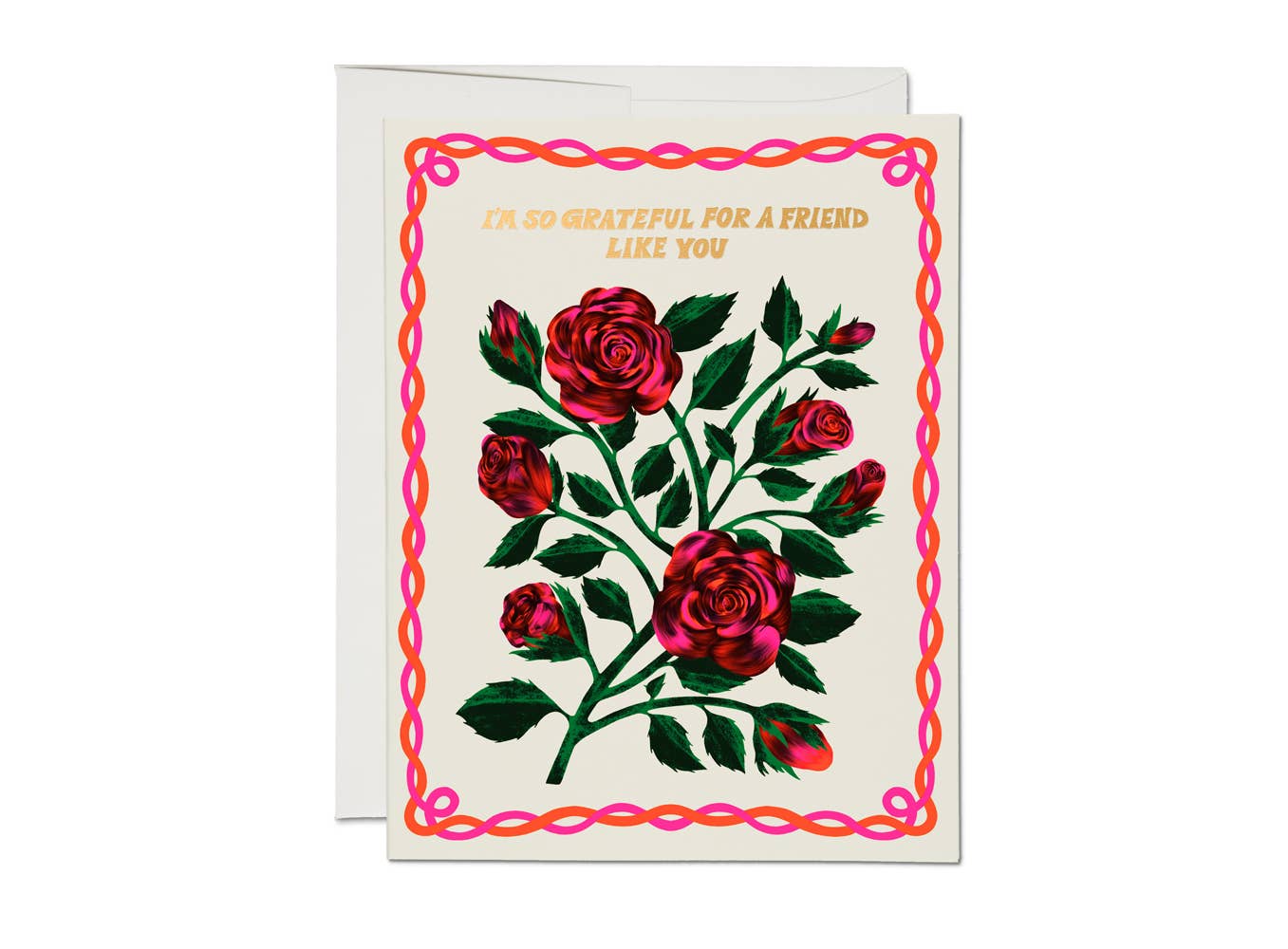 Grateful Roses friendship greeting card: Singles - Ritual Shoppe product image