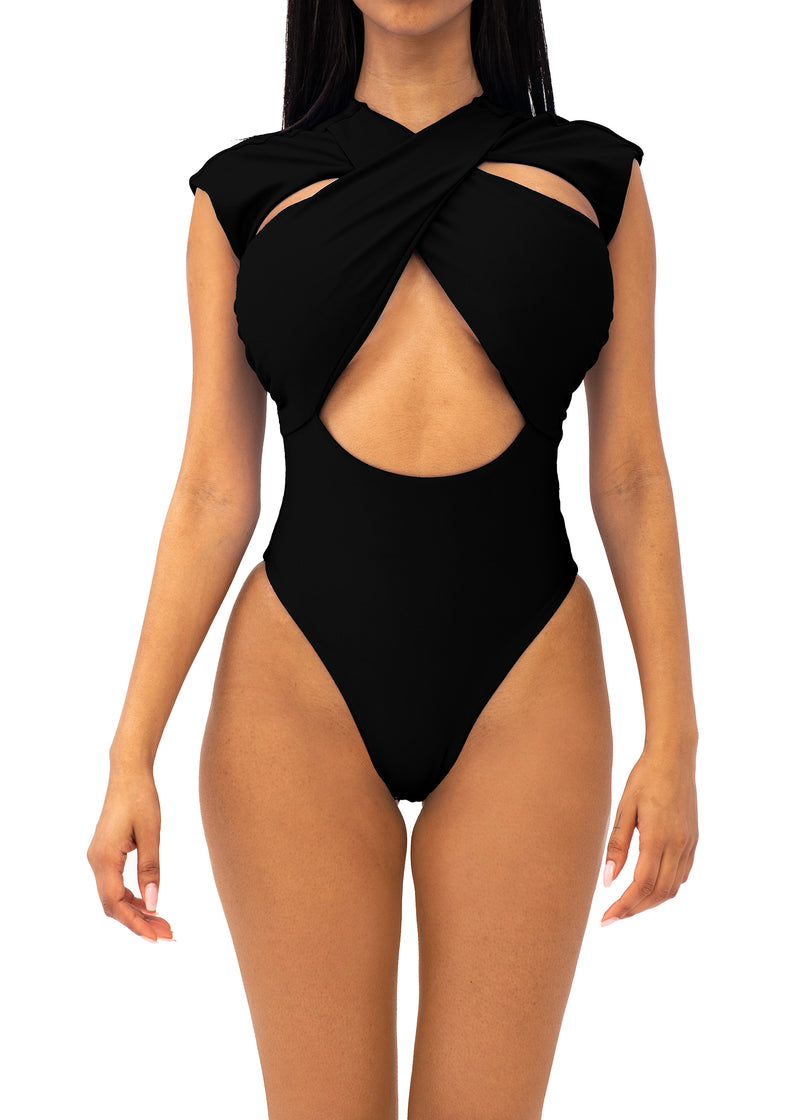 sleeveless one piece swimsuit