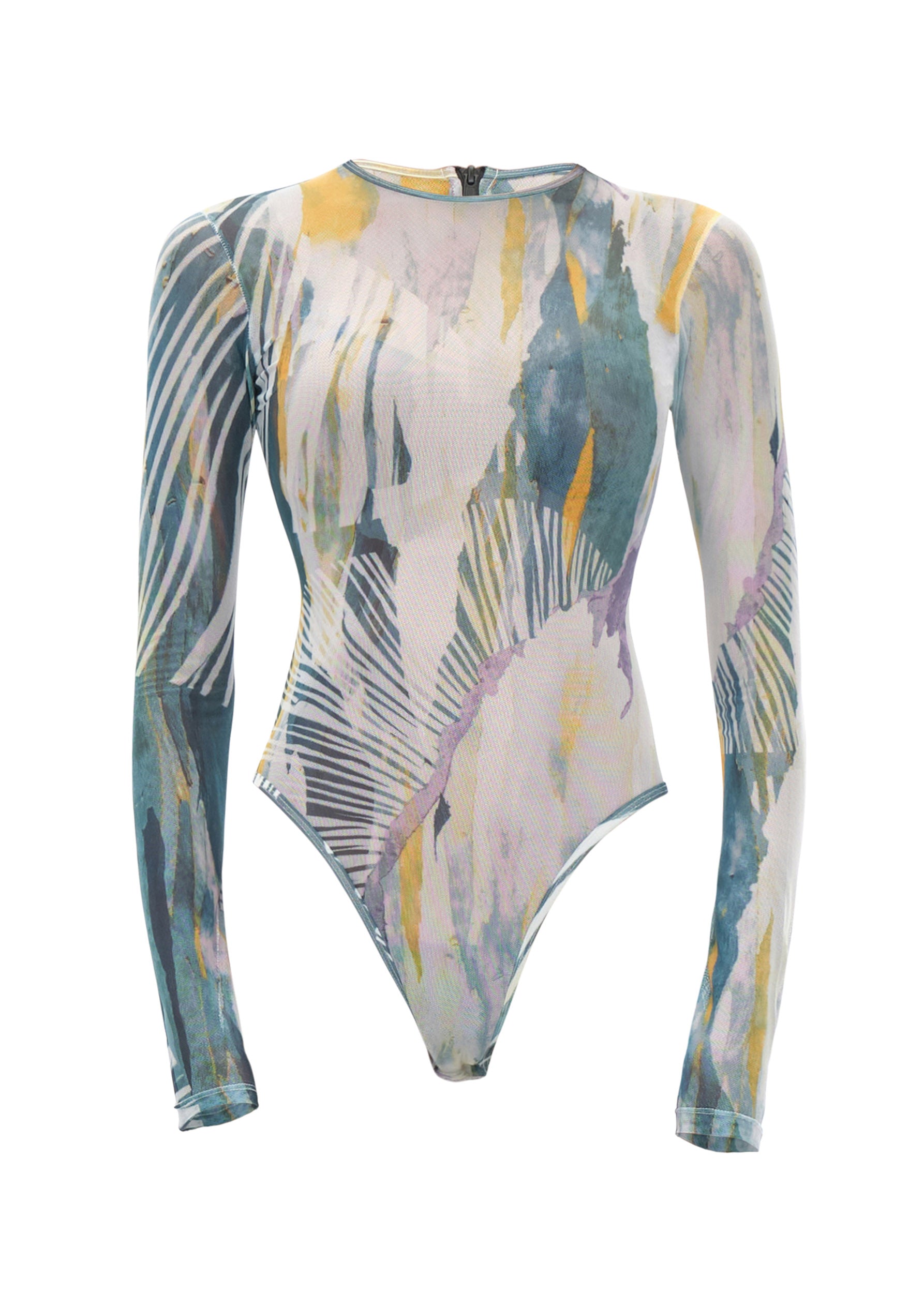 ELLE ABSTRACT BARK MESH BODYSUIT