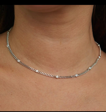 CZ Choker Silver Necklace