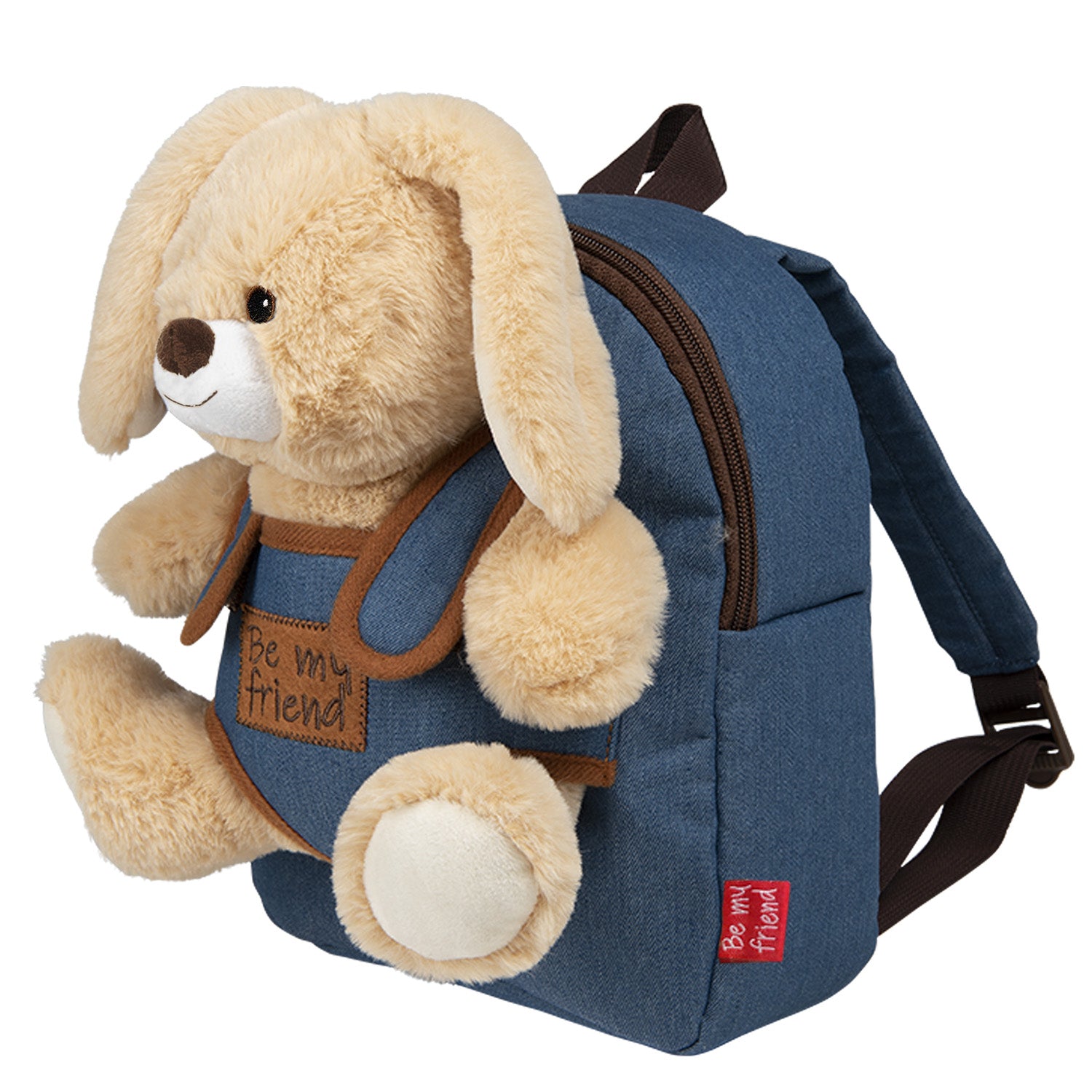 Zaino in Denim con Peluche