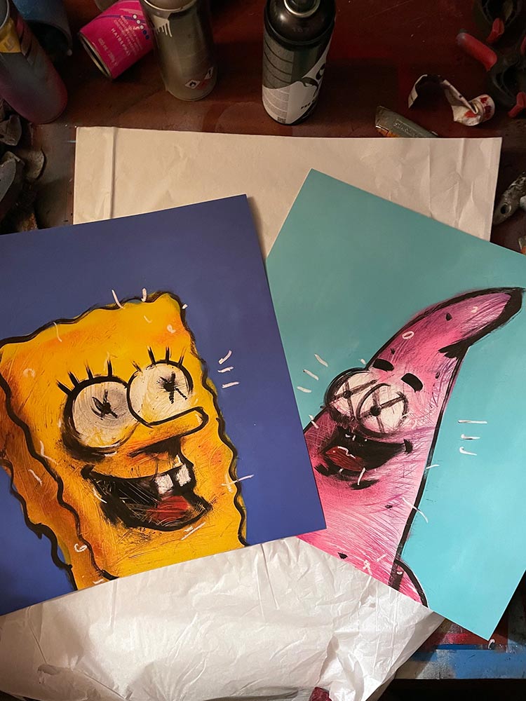 detailed spongebob paintings