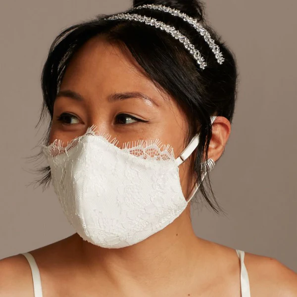 David's Bridal lace face mask 