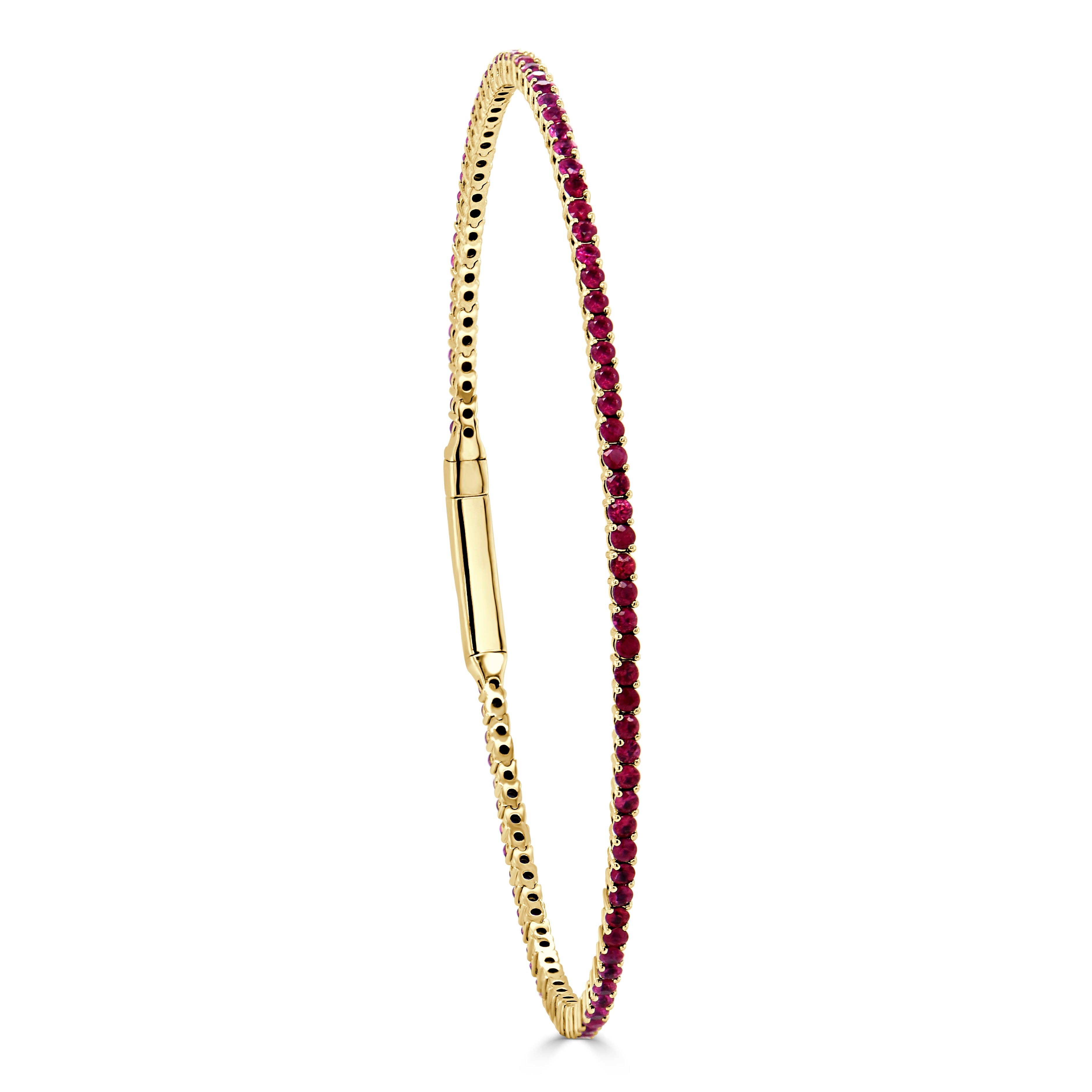 14kt Gold 1.85 CTW Ruby Flexible Eternity Bangle