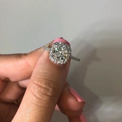 cushion cut diamond ring