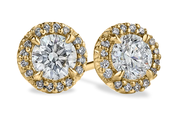 Halo diamond earrings