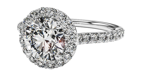 round diamond halo engagement ring