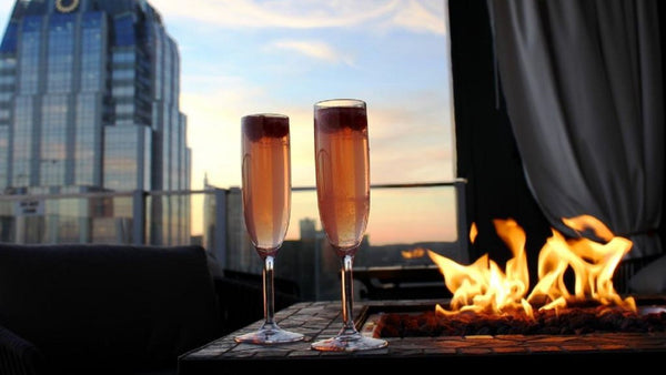 Champagne on a rooftop