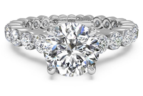 shared prong engagement ring setting