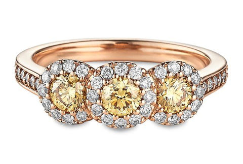 rose gold yellow diamond engagement ring
