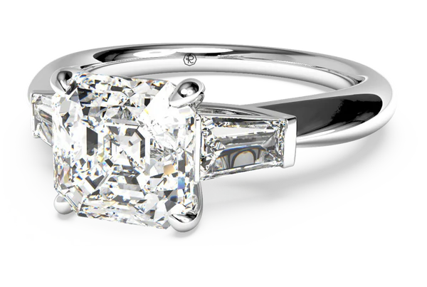 Asscher cut diamond engagement ring