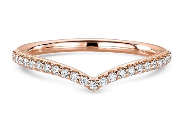 rose gold curved wedding band