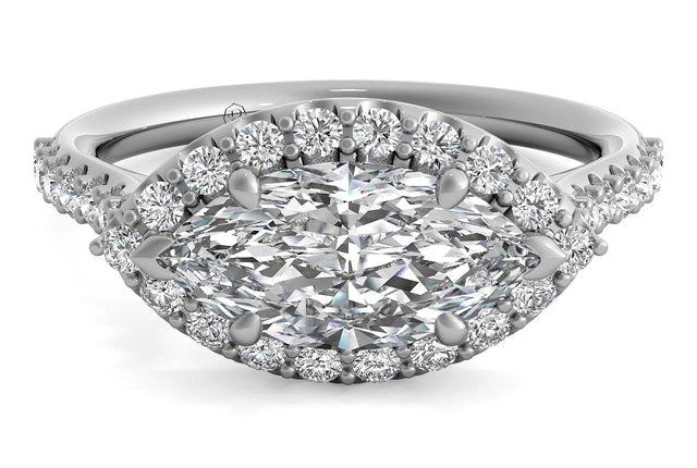 East west marquise engagement ring