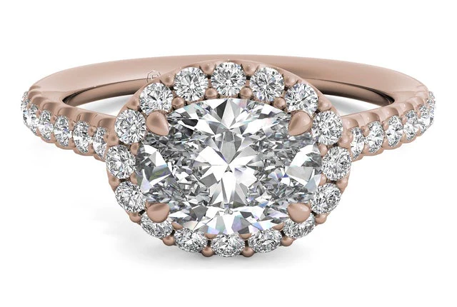 East West oval engagement ring