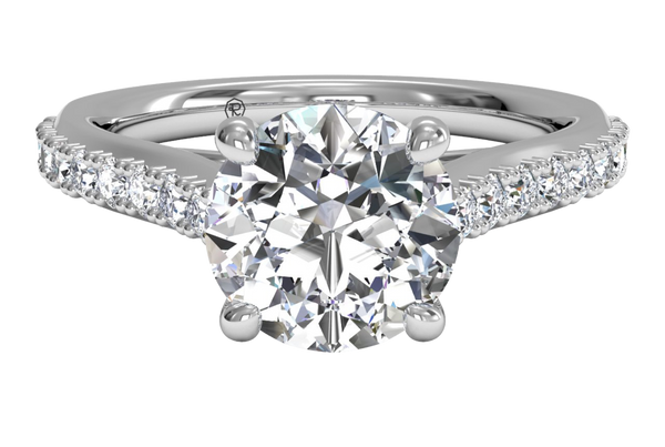 french-set diamond engagement ring