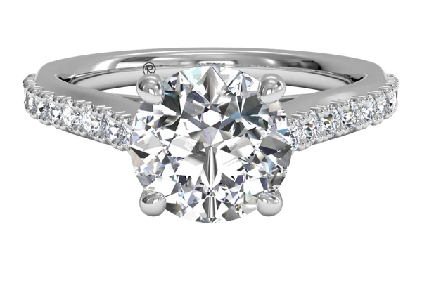 french-set diamond engagement ring