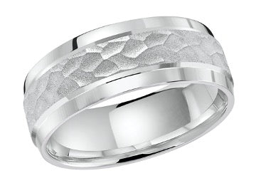 hammered finish wedding ring