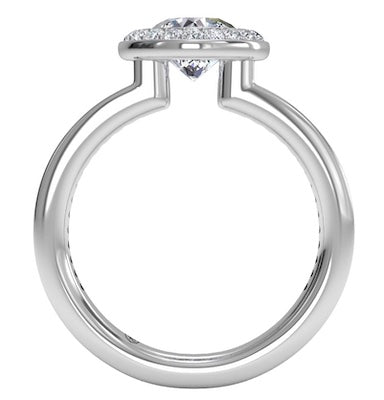 High-Set 4-Prong Diamond Halo Engagement Ring - Custom – Virani Jewelers