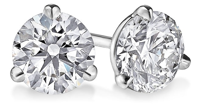 Martini-stud diamond earrings 