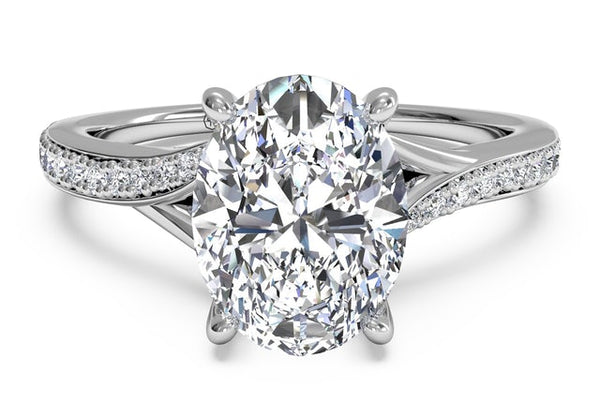 oval bypass engagement ring