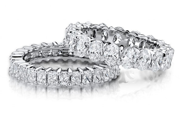 Princess cut and oval cut eternity ring