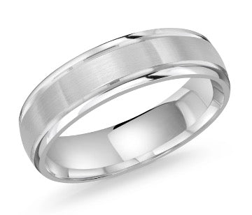 satin finish wedding ring with polished edges