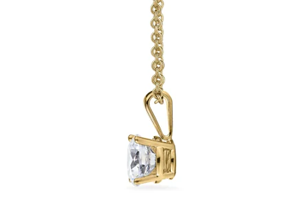 side of basket diamond pendant