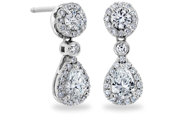 Teardrop diamond drop earrings