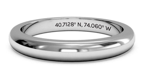 ring with coordinates engraved
