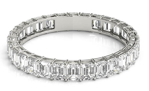 Emerald cut diamond eternity ring