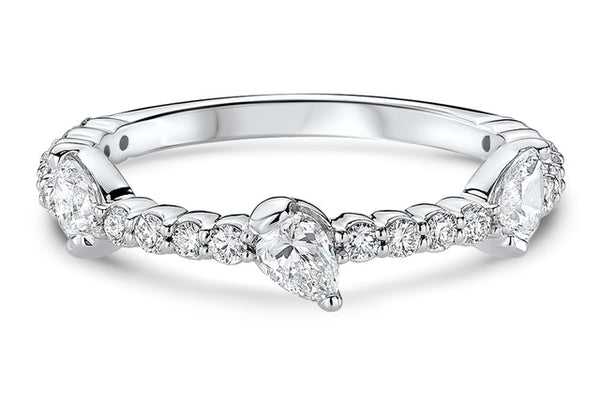 Stackable pear-shaped diamond ring