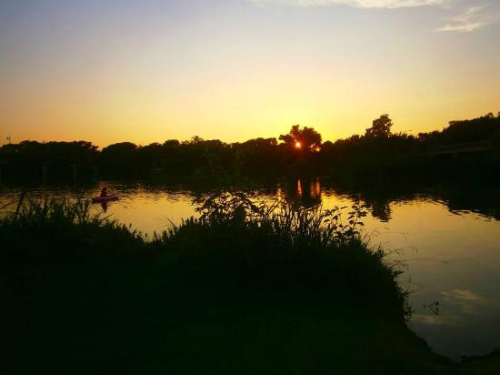 Sunset over a lake