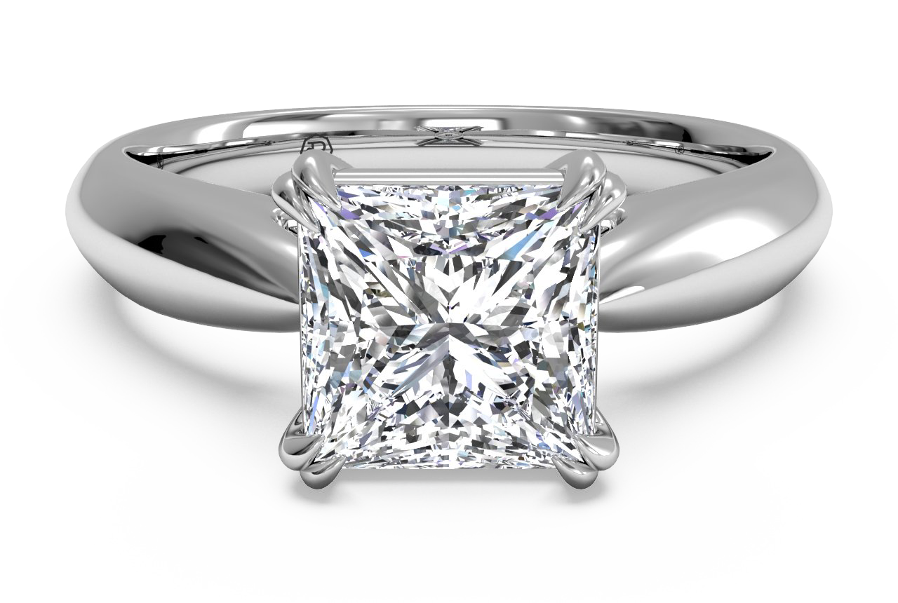 Simple Princess Cut Morganite Wedding Ring | LUO