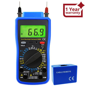 MUL-213 Network Digital Multimeter Tester Multi Meter, Telephone Line RJ11, Cable RJ45, AC DC Voltage, AC DC Current, Resistance, Diode Continuity Test, Battery Meter Tester