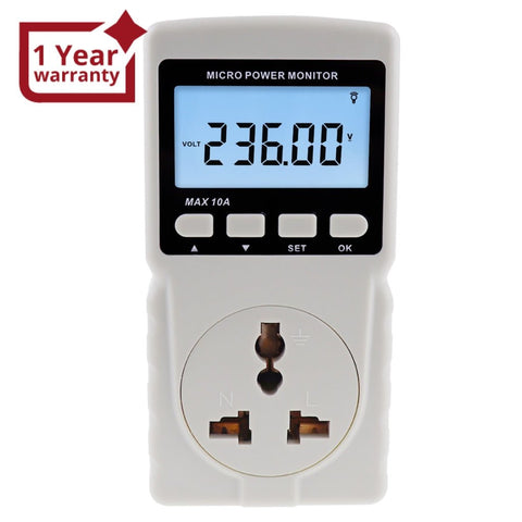 PCM-282 Digital Power Meter Wattmeter Energy Consumption Meter Watt Voltage Current Frequency Electricity Usage Monitor Plug-in Socket Design